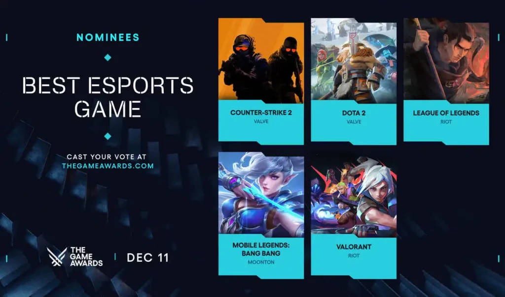 Indicados ao melhor esport 2025